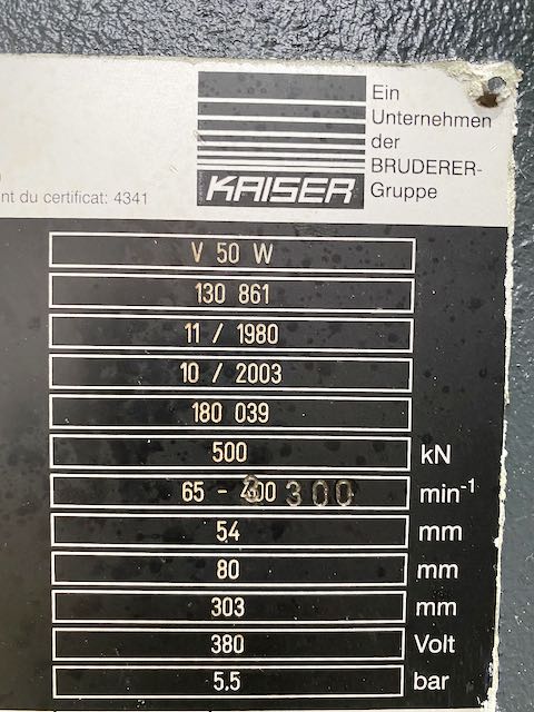 Mechanical Presses/KAISER V 50 W