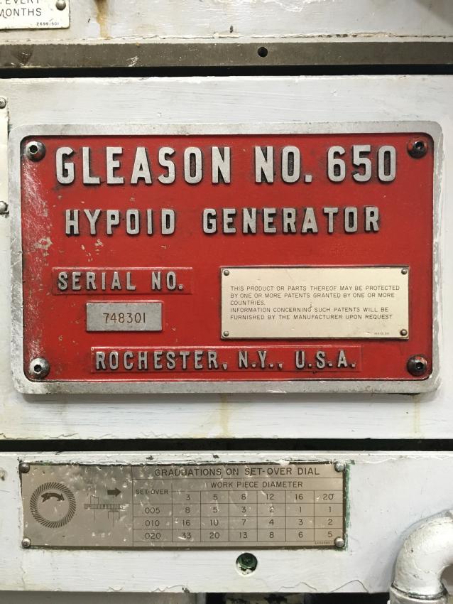 Gears Machining (General)/GLEASON 650 Hypoid Bevel Gear Generator with Equipment