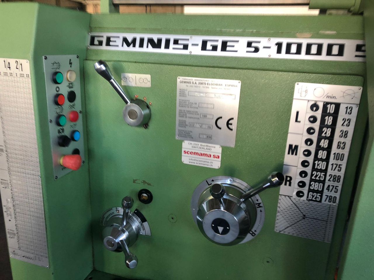 Lathes (CNC and Manual)/LEADSCREW LATHE GEMINIS TYPE GE5-1000-S