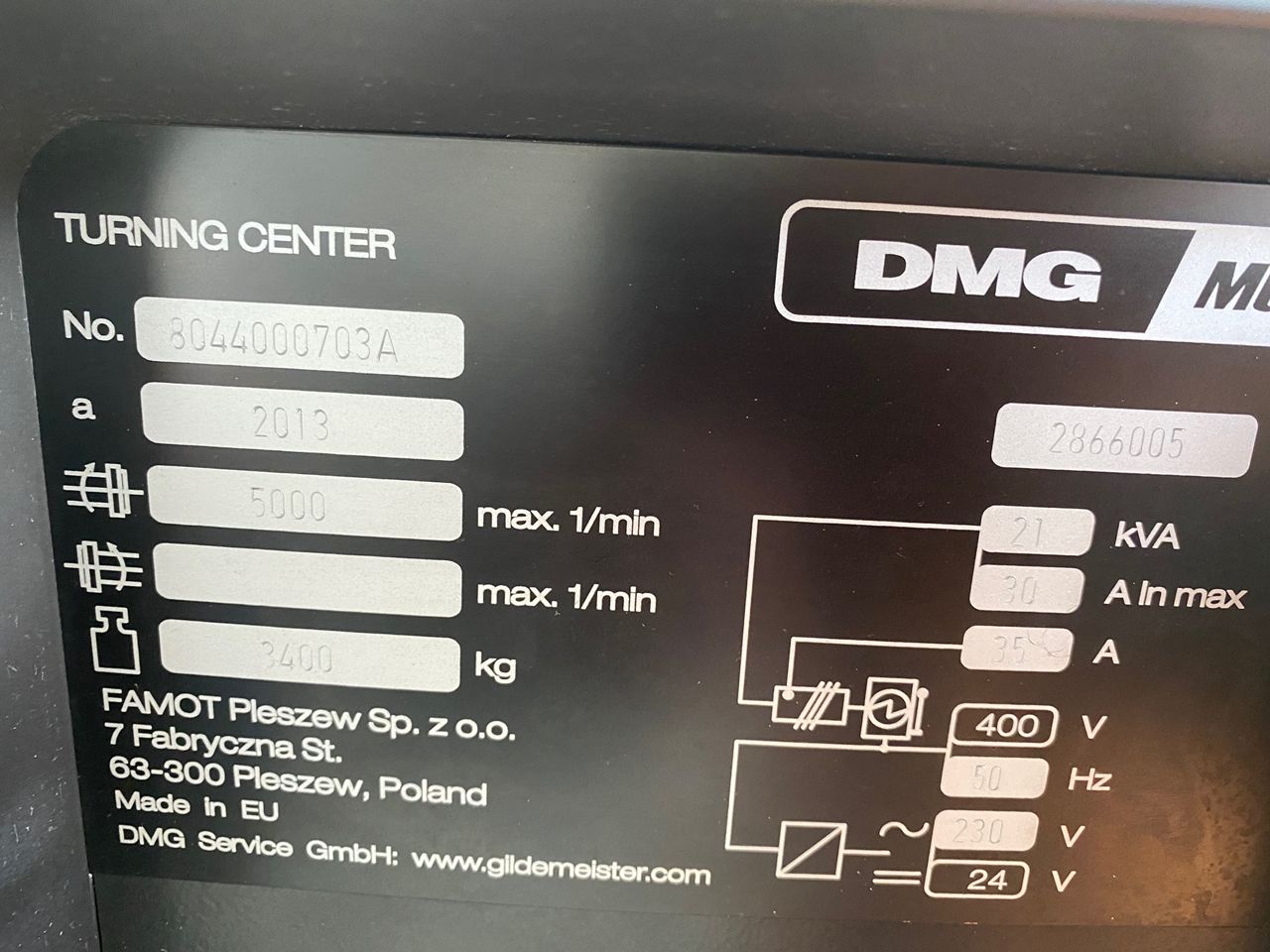 Centre Lathes/TURNING CENTER DMG MORI-SEIKI TYPE CTX 310 ECOLINE