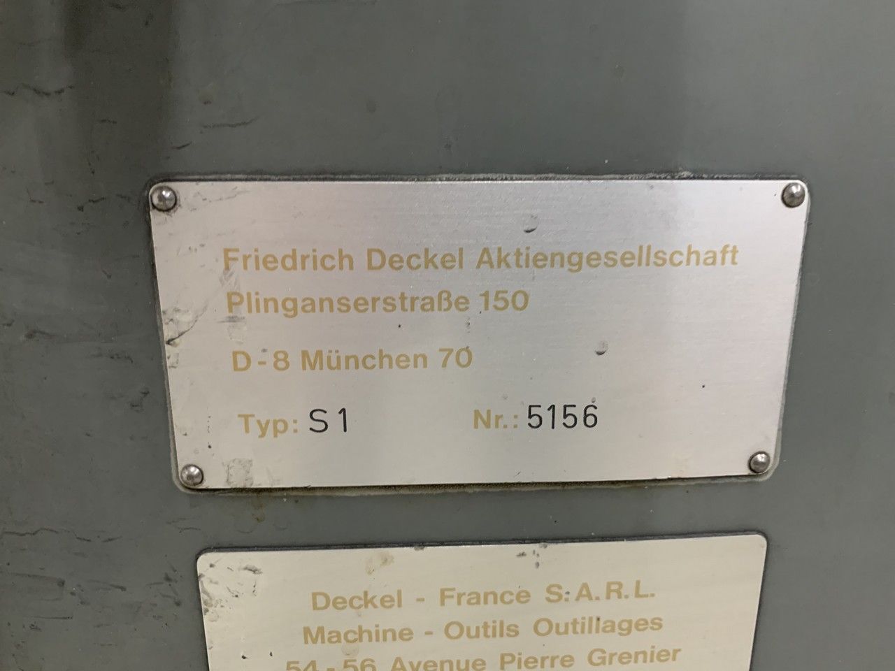 Grinding/GRINDING MACHINE DECKEL TYPE S-1