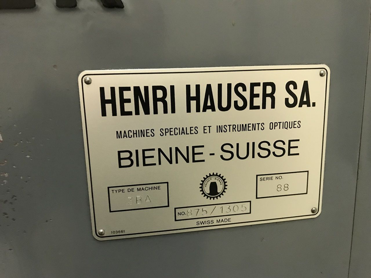 Jig Borers/JIG BORING MACHINE HAUSER TYPE 3-BA