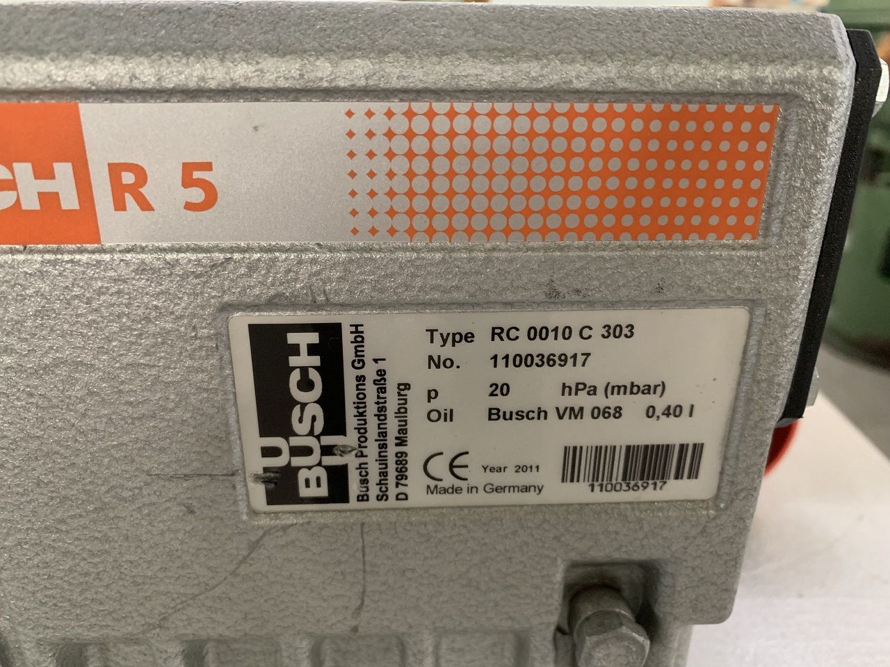 Miscellaneous/VACUUM PUMP BUSCH TYPE RA-0010 C