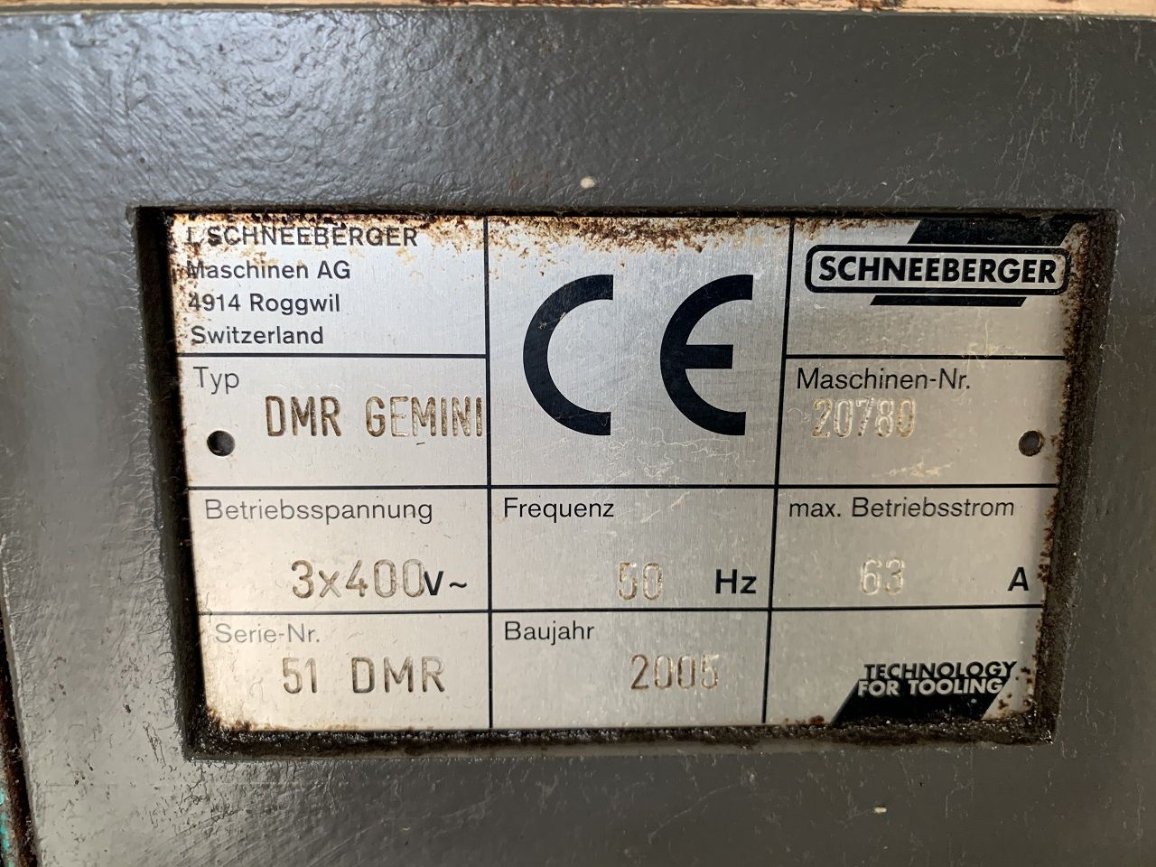 Sharpening/CNC SHARPENING MACHINE SCHNEEBERGER TYPE GEMINI DMR