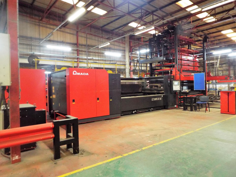 Laser Cutting/Amada LC3015 X1 NT 4KW laser cutting machine with a sheet metal warehouse