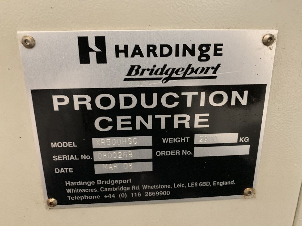Five-axis Machining Centres/MACHINING CENTER BRIDGEPORT TYPE XR 500 HSC