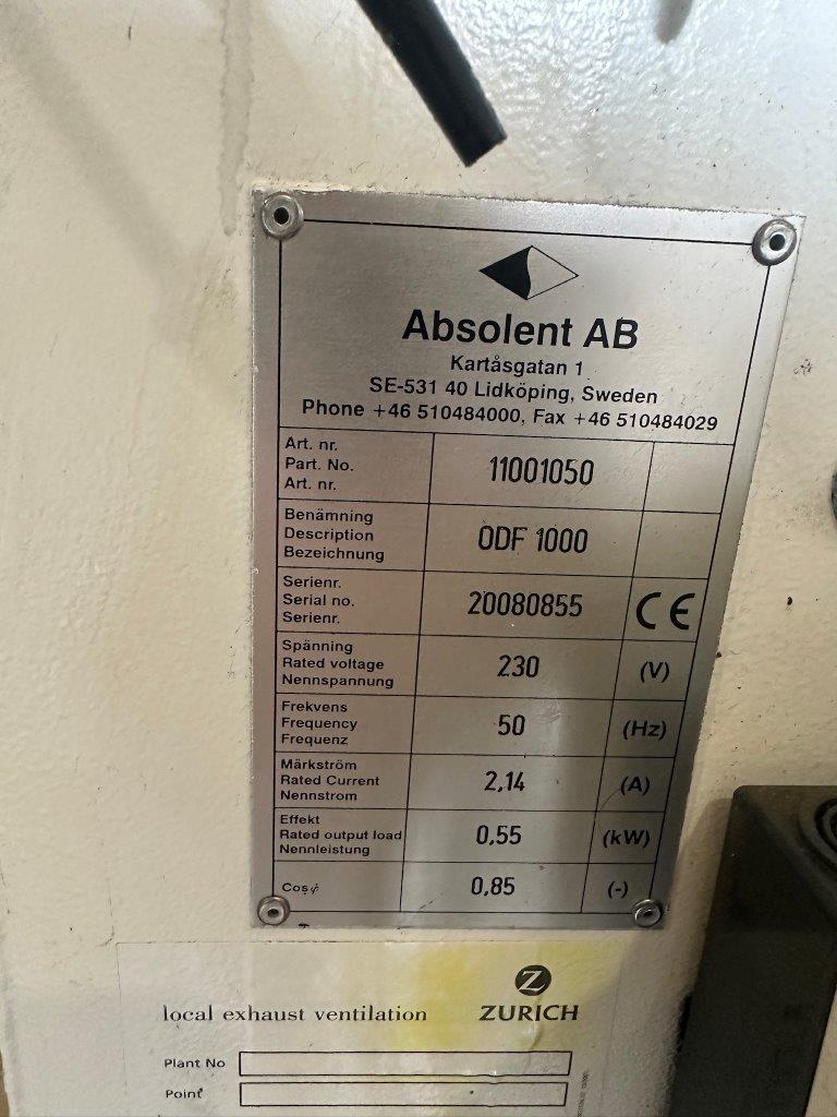 Fume Extraction/Used Absolent ODF1000 Oil Mist Extraction Unit (4403)