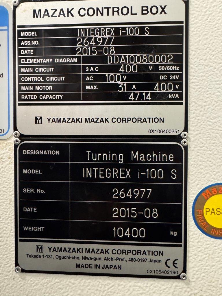 CNC Lathes/Used Mazak Integrex i100S (4733)