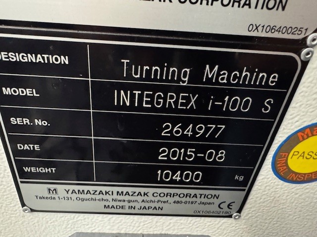 CNC Lathes/Used Mazak Integrex i100S (4733)