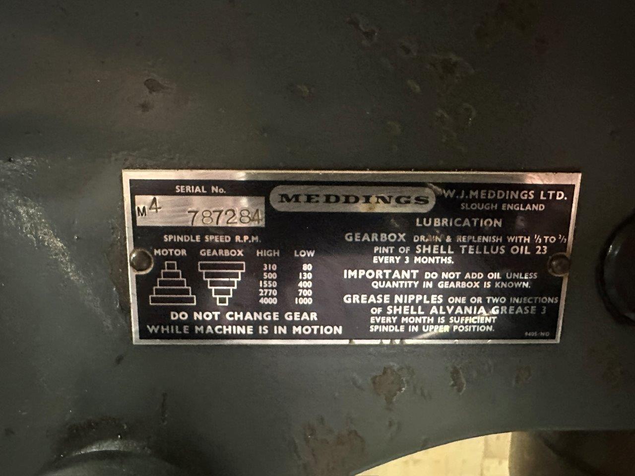 Pillar/Pedestal Drills/Used Meddings M4 Pillar Drill (4758)