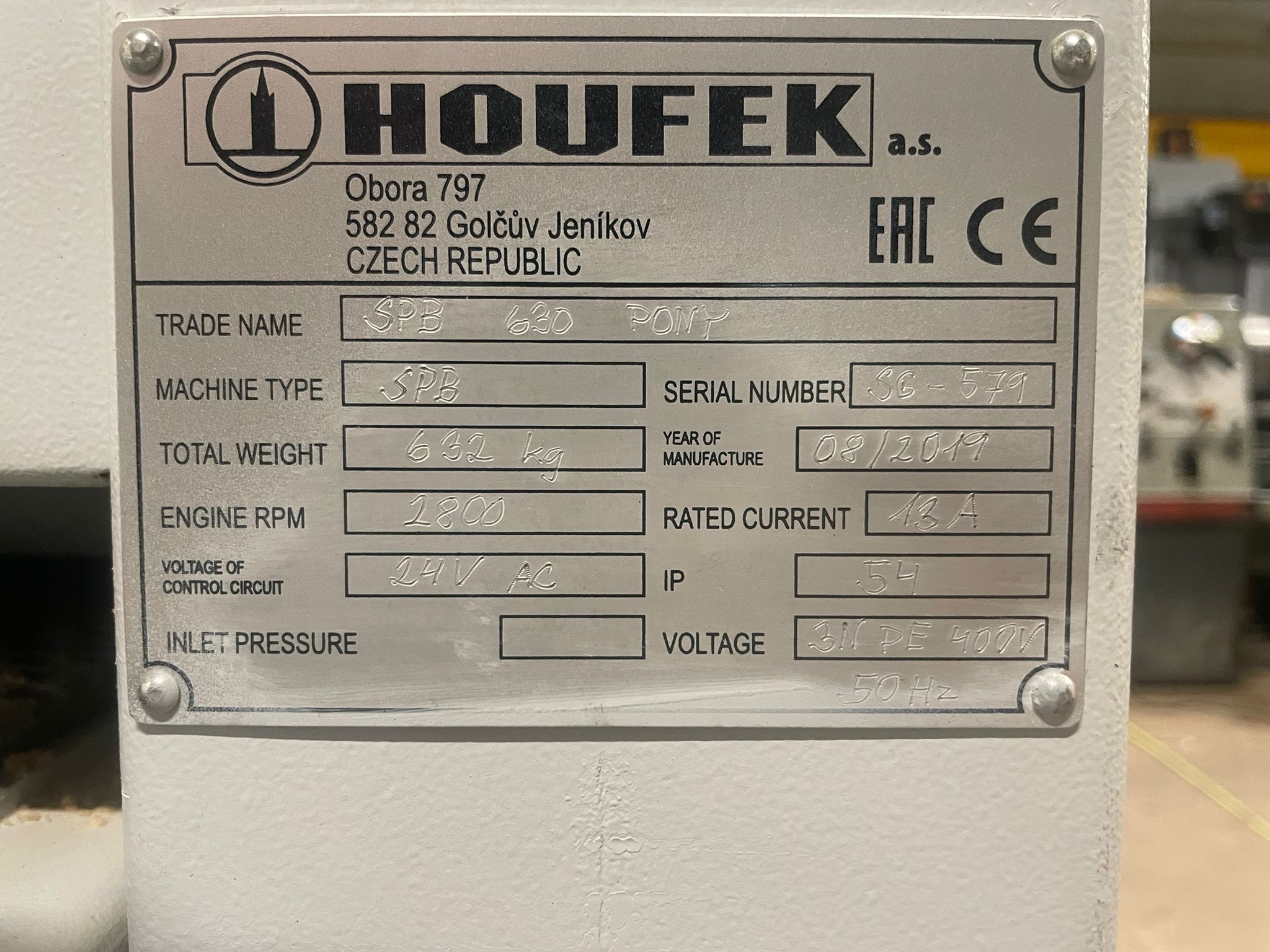 Woodworking Machinery/Used Houfek Pony SPB 630 Wide Belt Sander (4784)