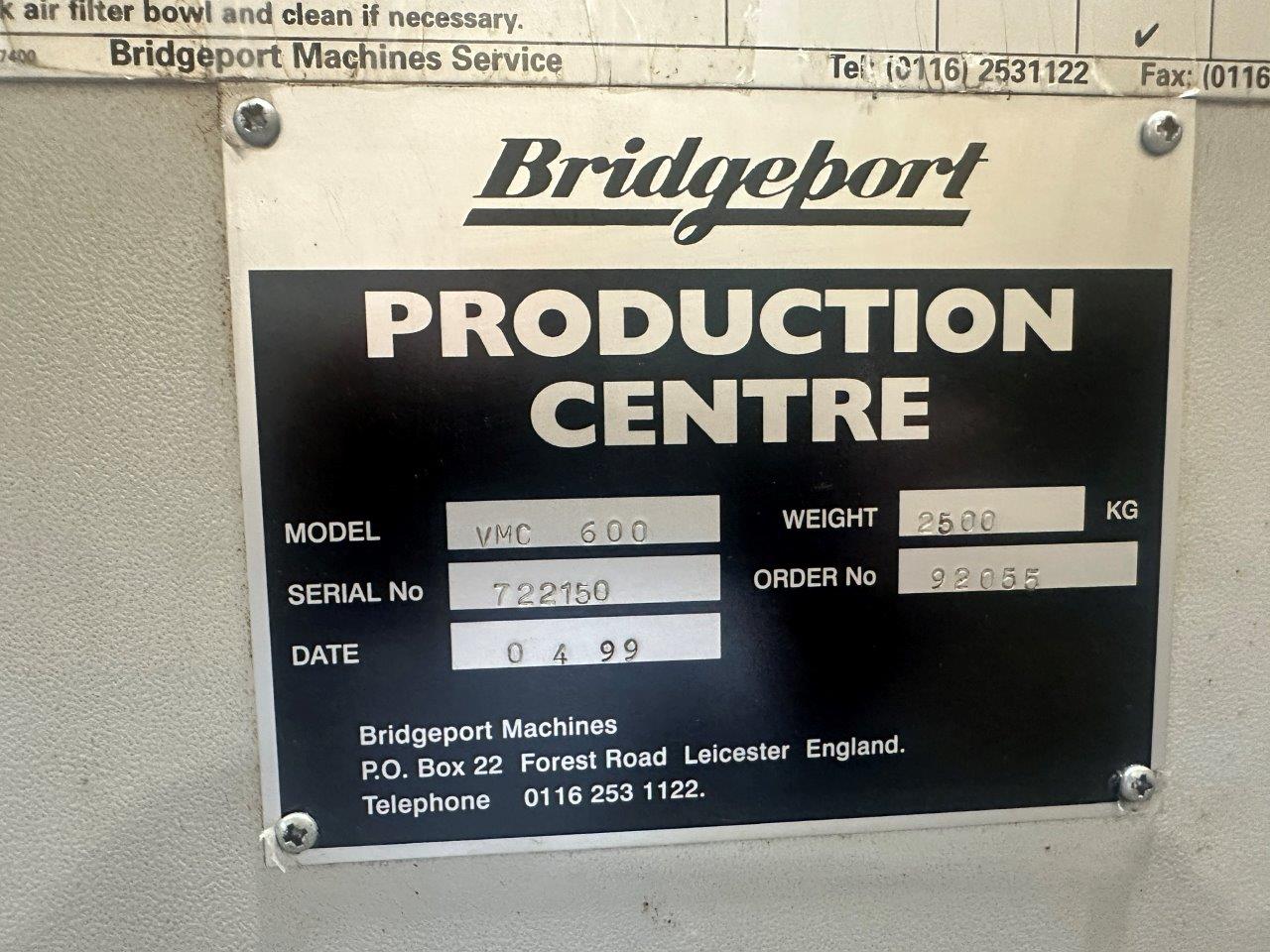 Vertical Machining Centres/Used Bridgeport VMC600/22 Digital (4894)