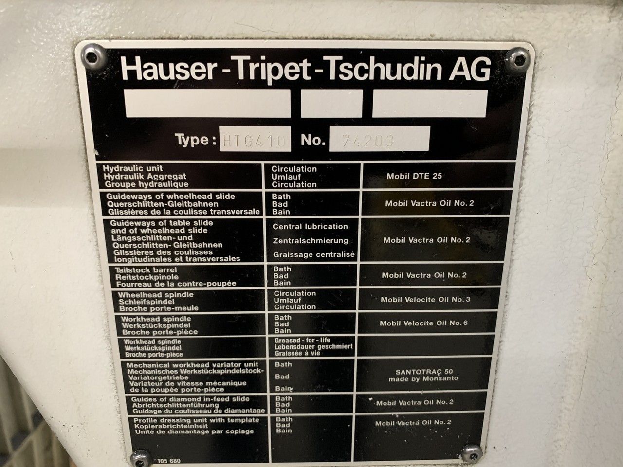 Cylindrical Grinders/TSCHUDIN HTG-410 CYLINDRICAL GRINDING MACHINE