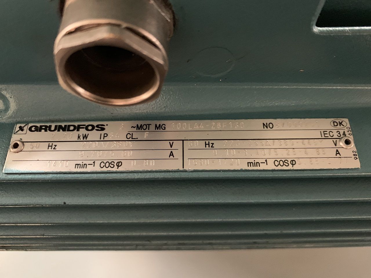 Boring/MOTOR GRUNDFOS TYPE MG 100 LA4