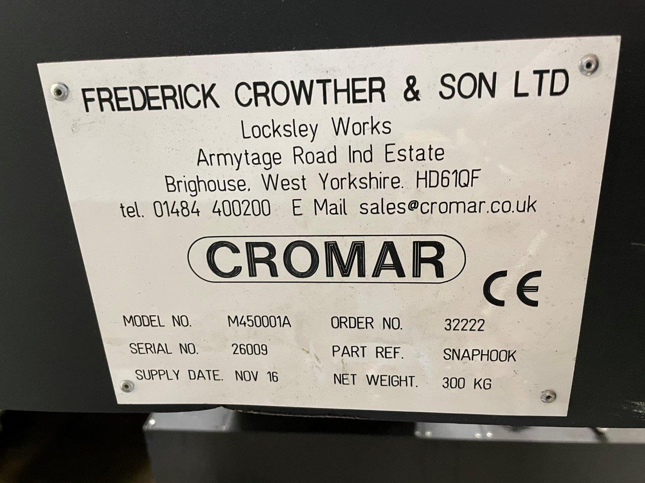 Swarf Conveyors/Used Cromar Swarf Conveyor for CNC Machines (3142)