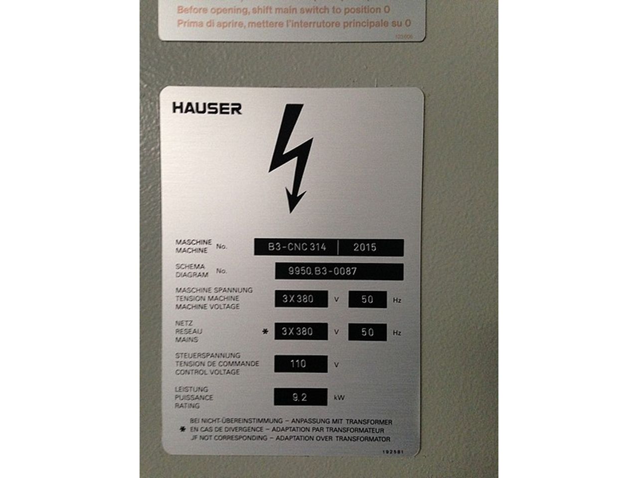 Jig Borers/JIG BORING MACHINE HAUSER TYPE B3-CNC 314