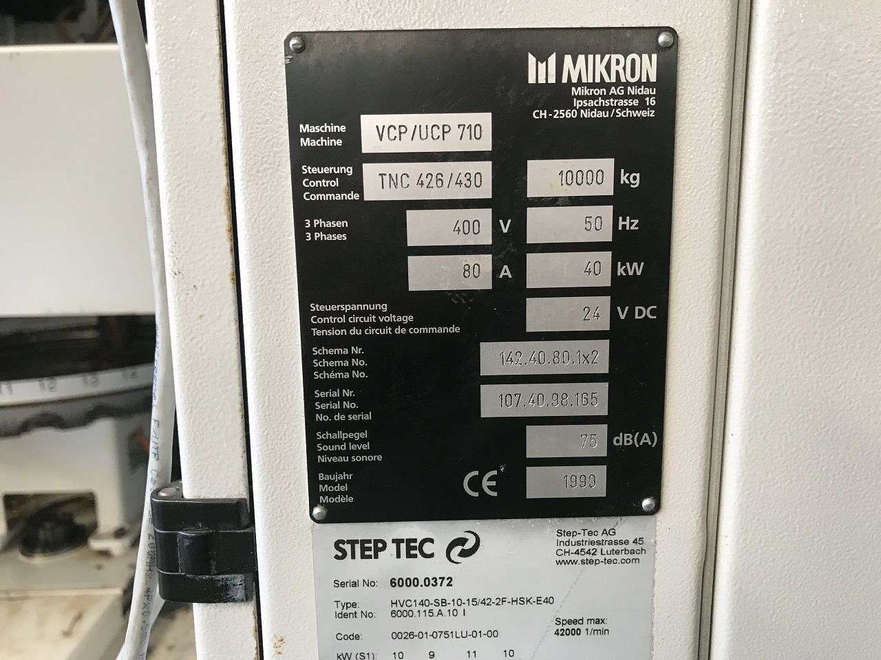 Vertical Machining Centres/VERTICAL MACHINING CENTRE MIKRON VCP/UCP 710