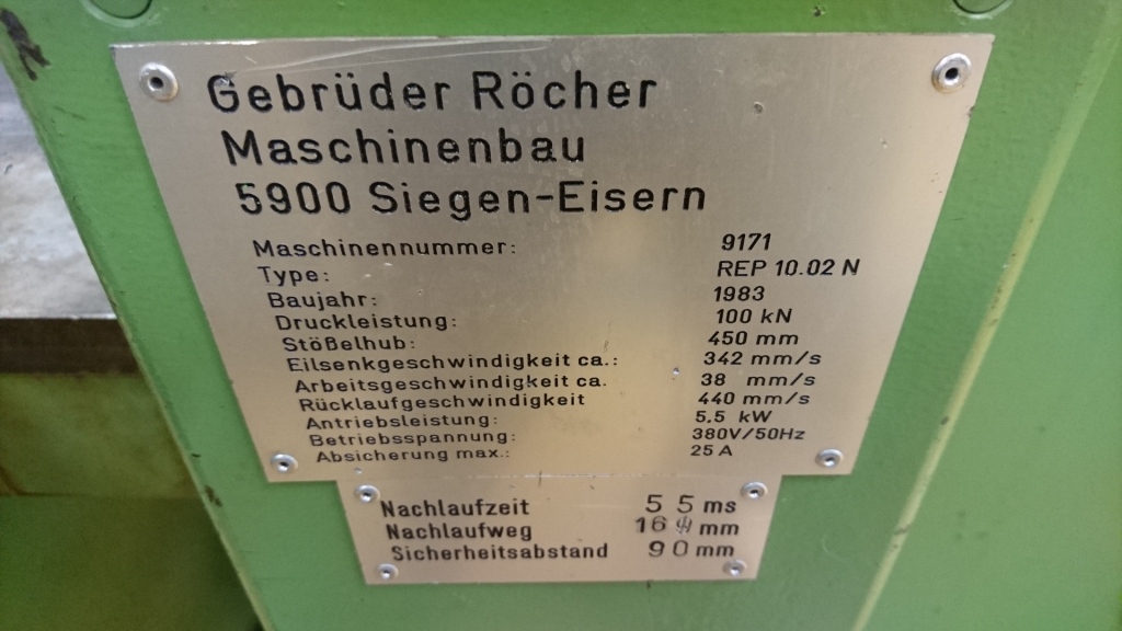 Hydraulic Presses/RÖCHER REP 10.02 N - 9171