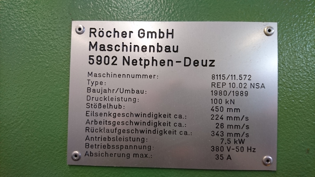 Hydraulic Presses/RÖCHER REP 10.02 NSA - 8115