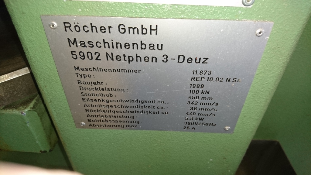 Hydraulic Presses/RÖCHER REP 10.02 N.SA - 11.873