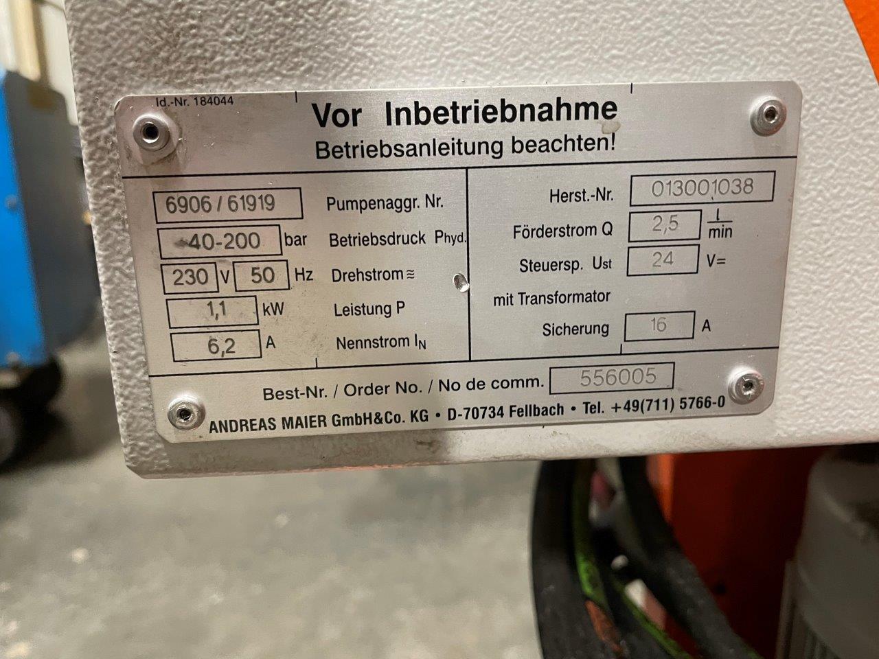 Other Machines/AMF Pressure Generating Hydraulic Pump for Clamping Systems (3943)