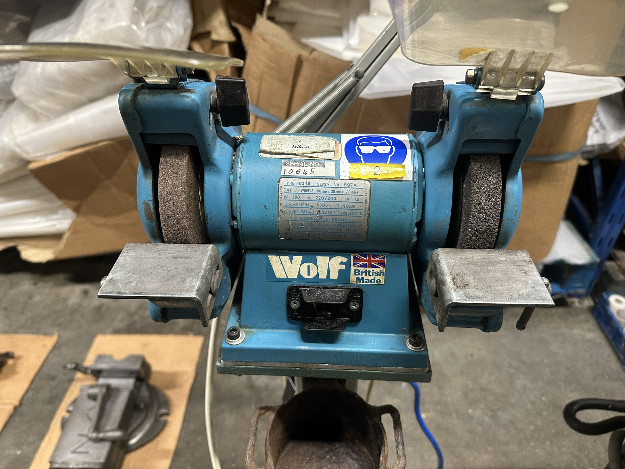 Double-Sided Grinder/Used Wolf Double Ended Pedestal Grinder (4760)